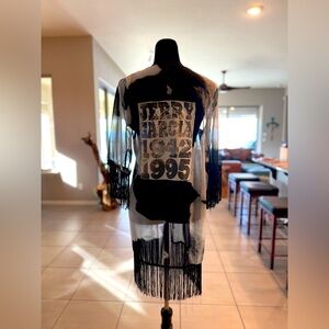 PhubkyBoho Custom Jerry Garcia Fringe Kimono size S